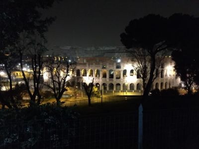 uitzicht op het Colosseum vanuit het park