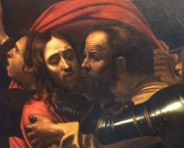 Verraad van Judas, naar Caravaggio in: museum El Patriarca, Valencia